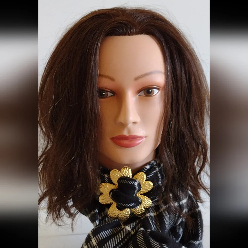 Ultra Craft gold-tone flower scarf brooch